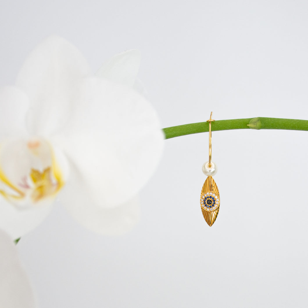 Hoop LUCKY CHARM pearl blue